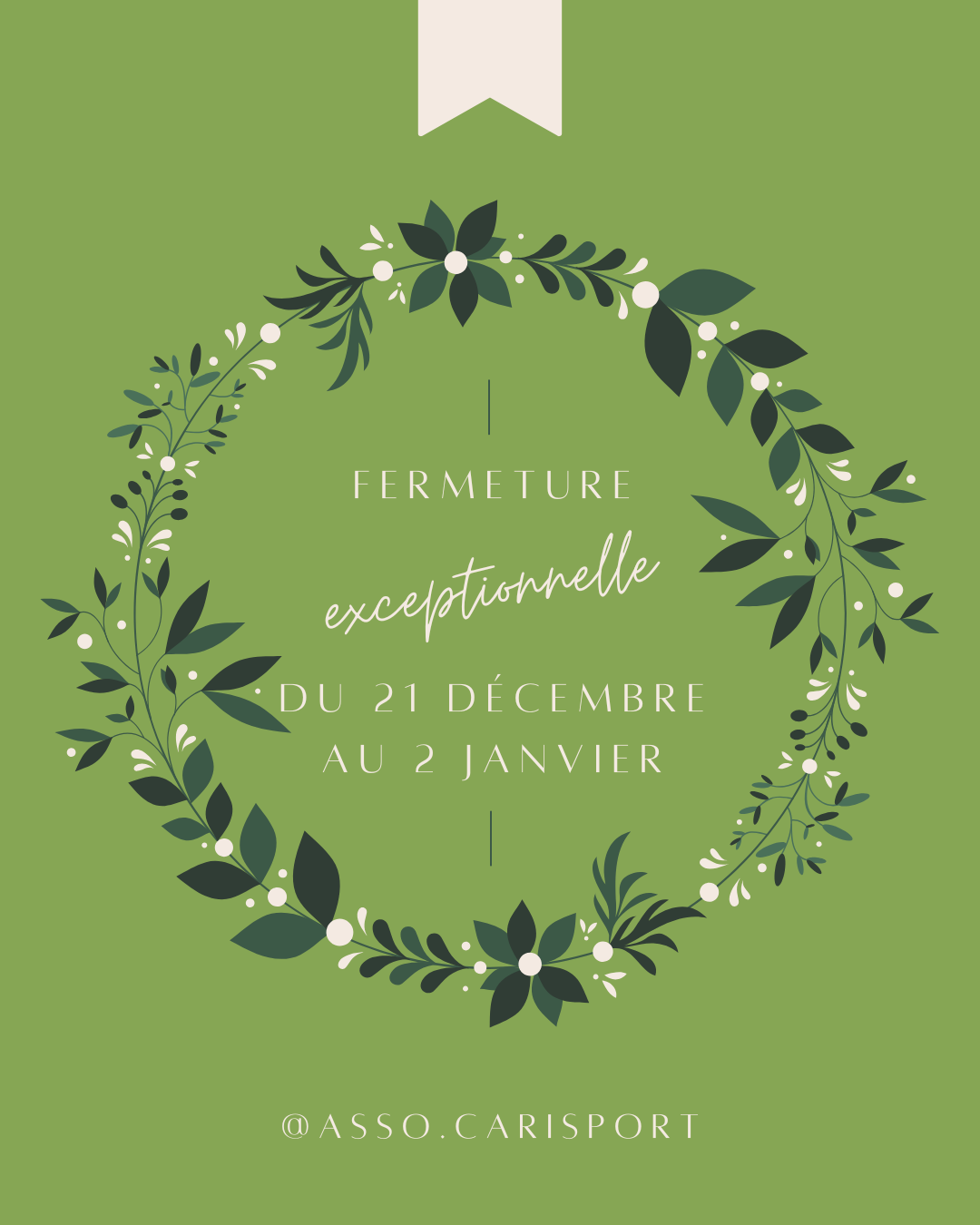 Fermeture exceptionnelle ✨