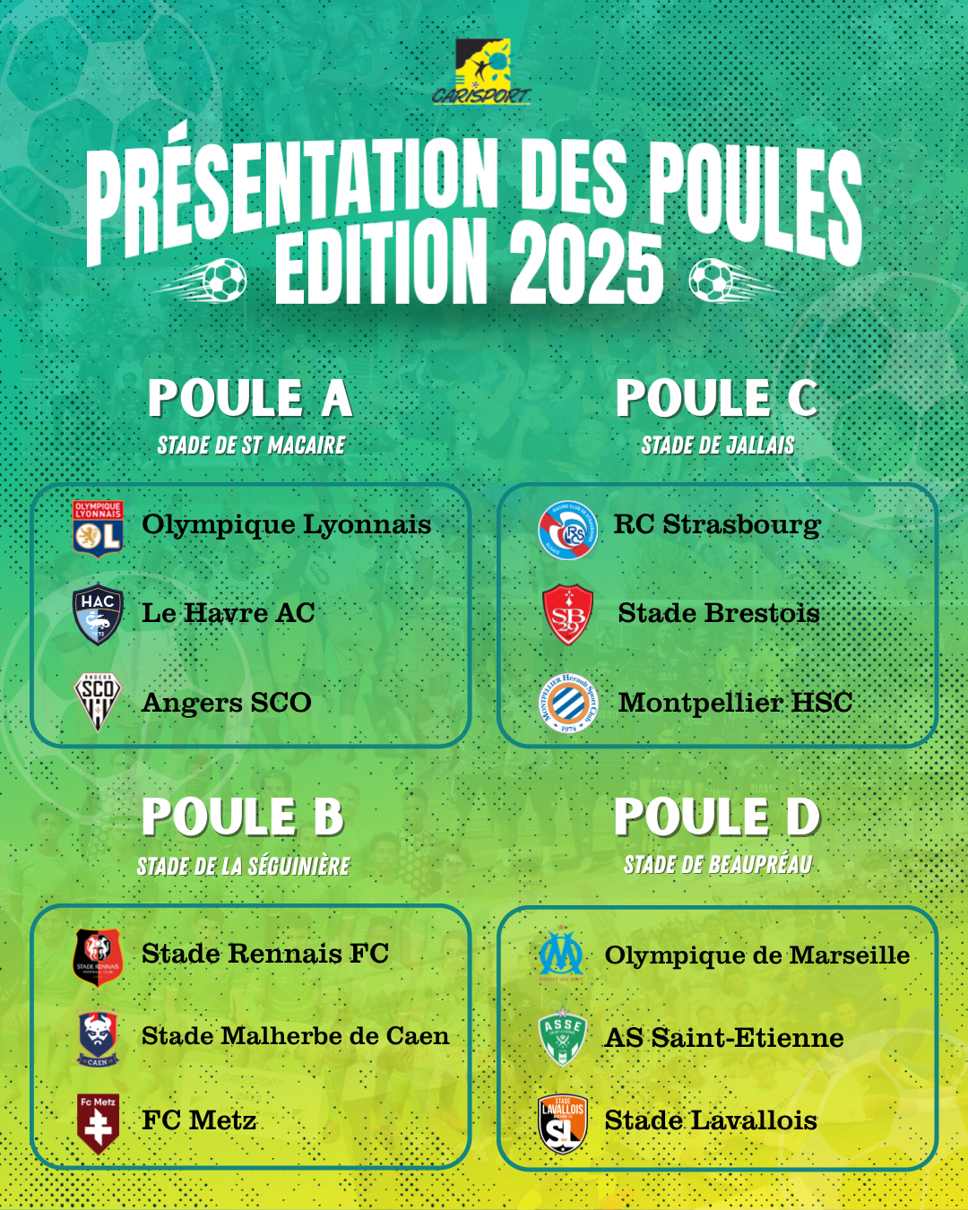 Le tirage des poules est tombé ! 📣